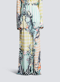 Pantalon palazzo imprimé baroque  - Multicolore