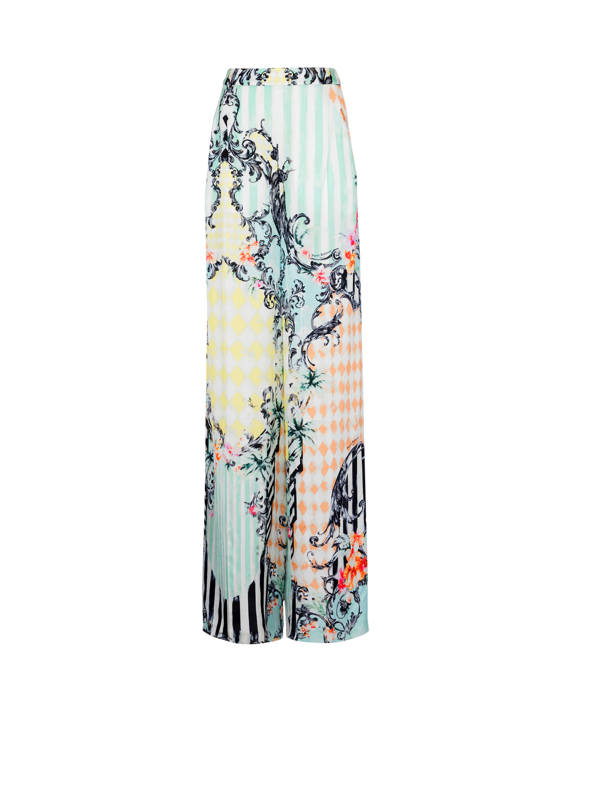 Pantalon palazzo imprimé baroque  - Multicolore