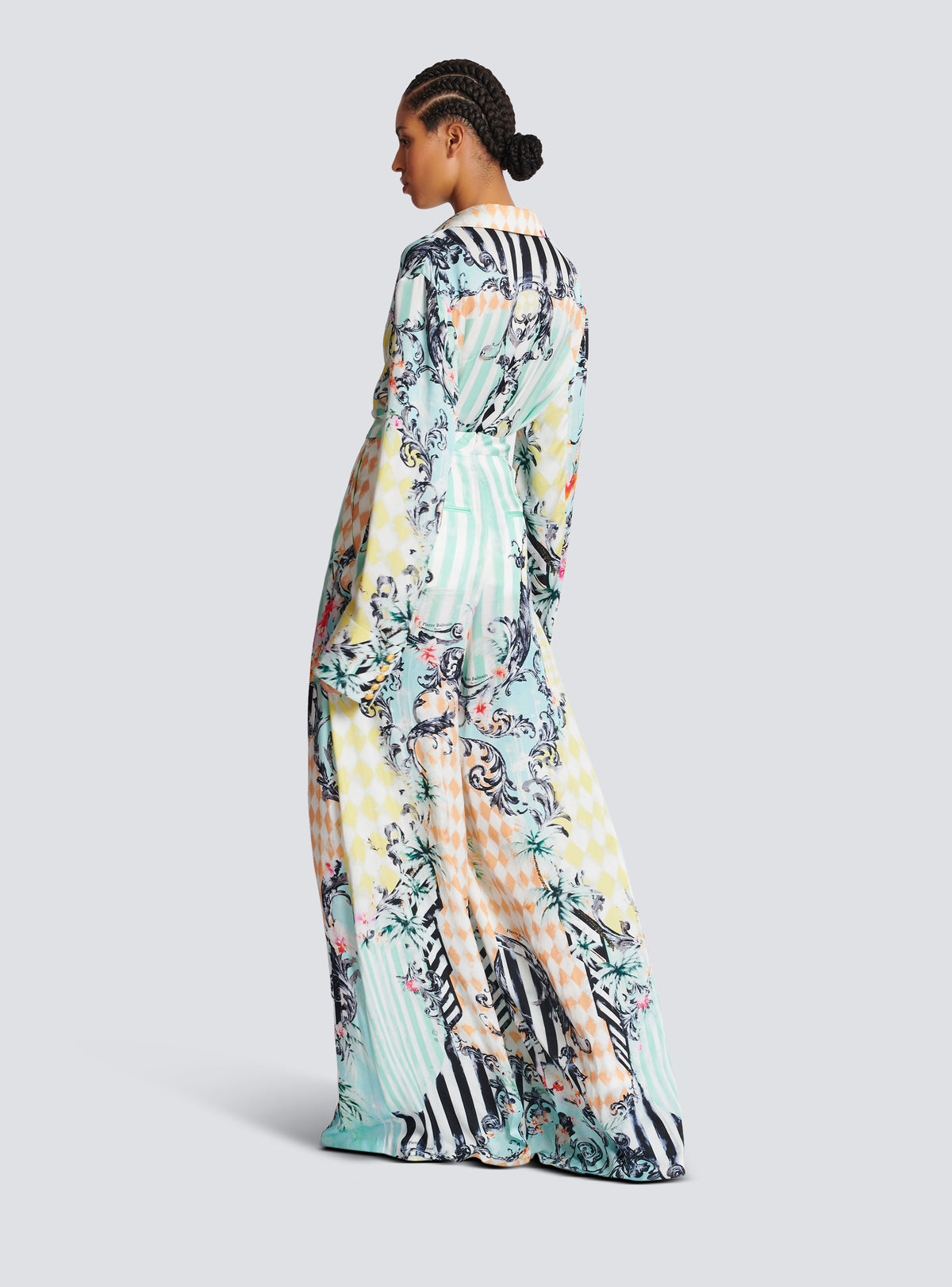 Pantalon palazzo imprimé baroque  - Multicolore