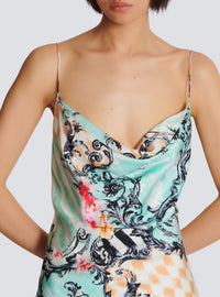 Short satin slip dress - Multicolor
