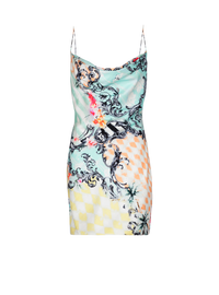 Robe nuisette en satin imprimé baroque - Multicolore