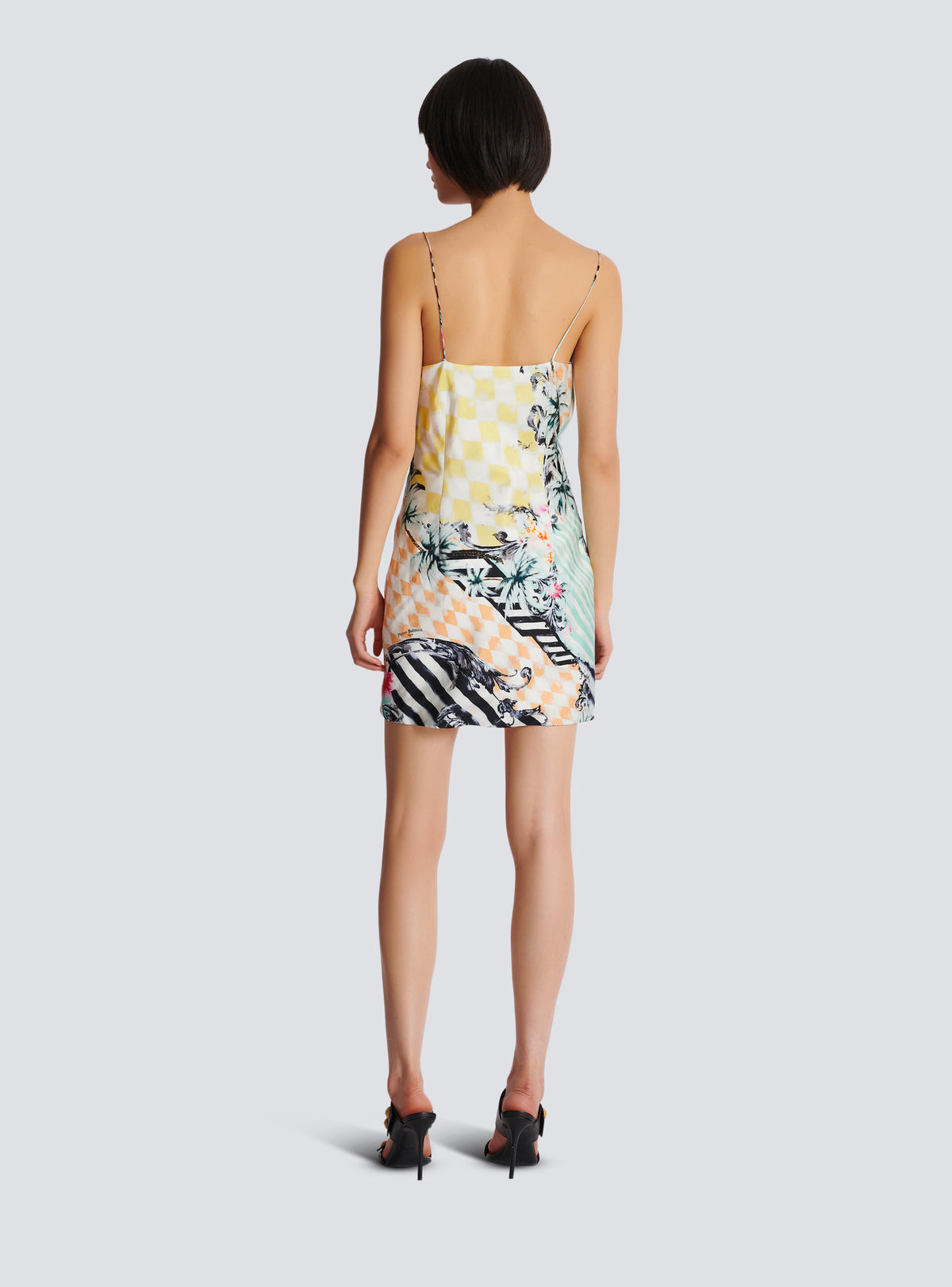Robe nuisette en satin imprimé baroque - Multicolore
