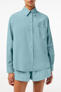 Chemise oversize avec poche - Eco Bleu