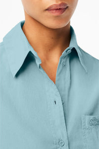 Chemise oversize avec poche - Eco Bleu