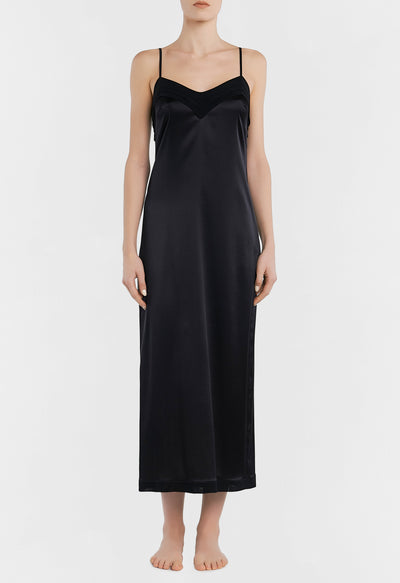 Silk Essence silk nightdress - Nero