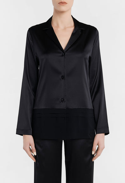 Silk Essence pyjama shirt - Nero