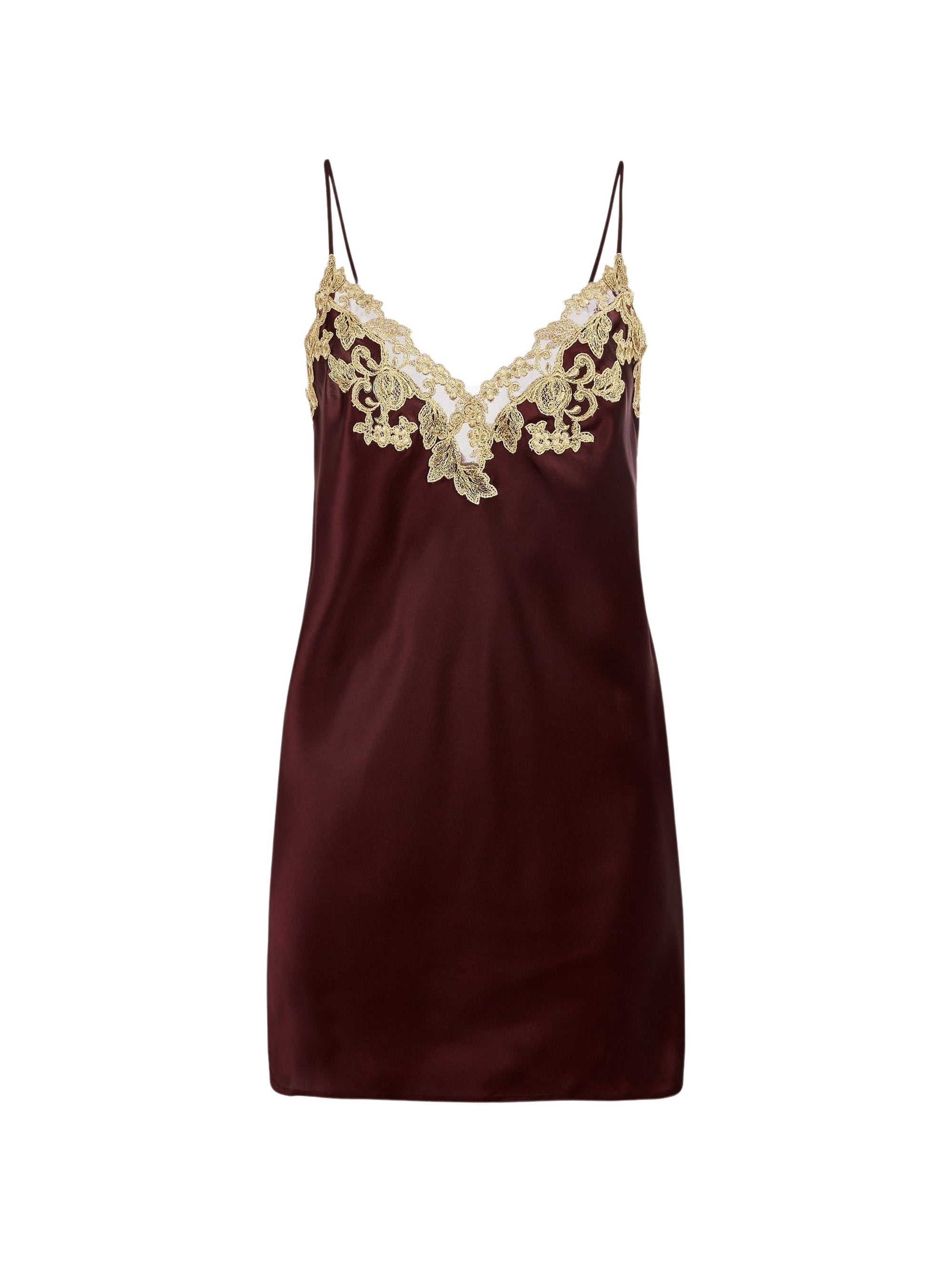 Home Nightdress - Bordeaux & Gold