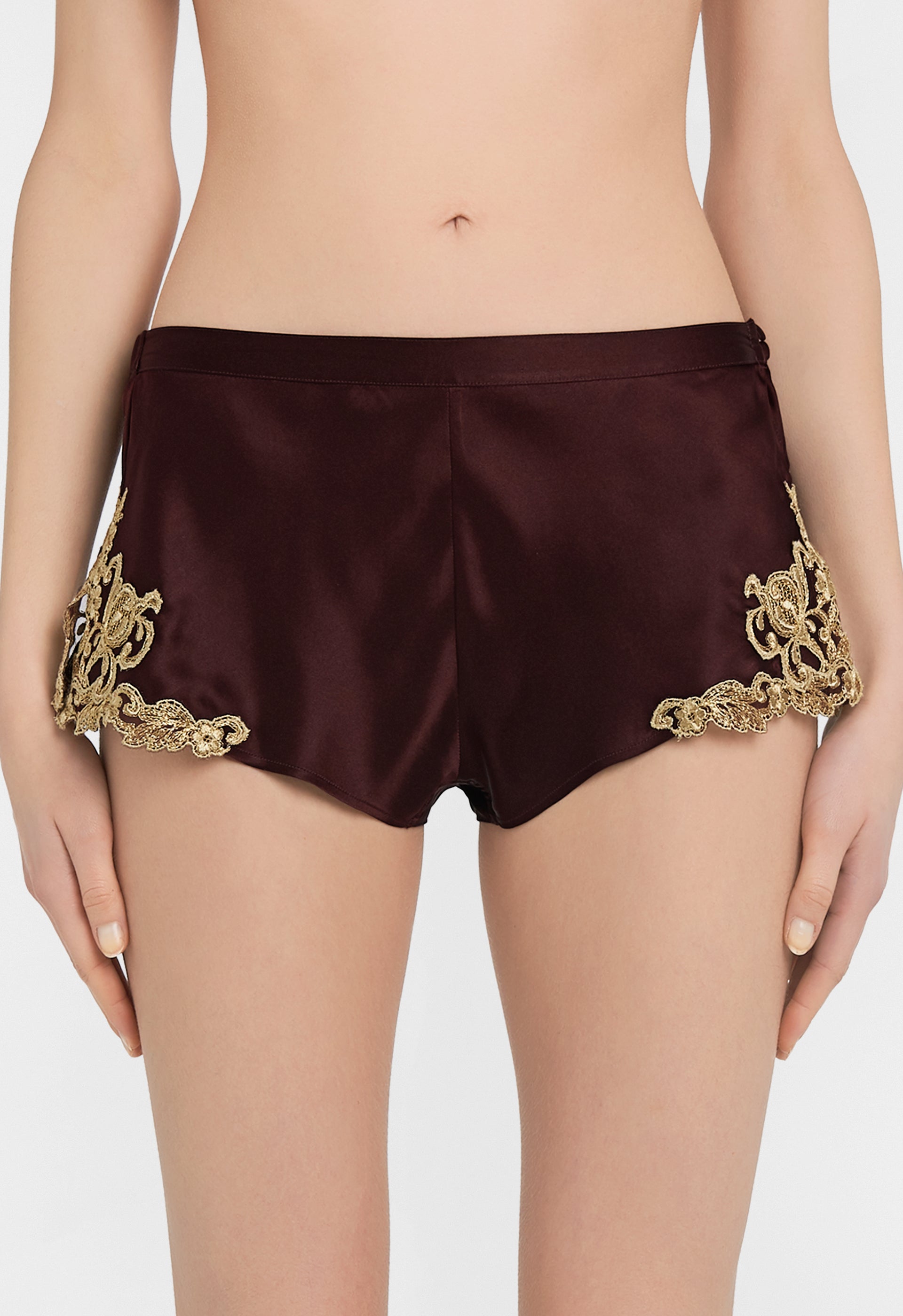 Maison pyjama shorts - Bordeaux & Gold