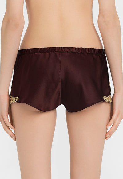 Maison pyjama shorts - Bordeaux & Gold