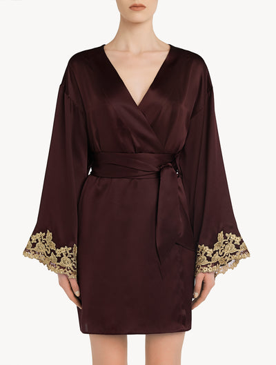 Maison short negligee - Bordeaux & Gold