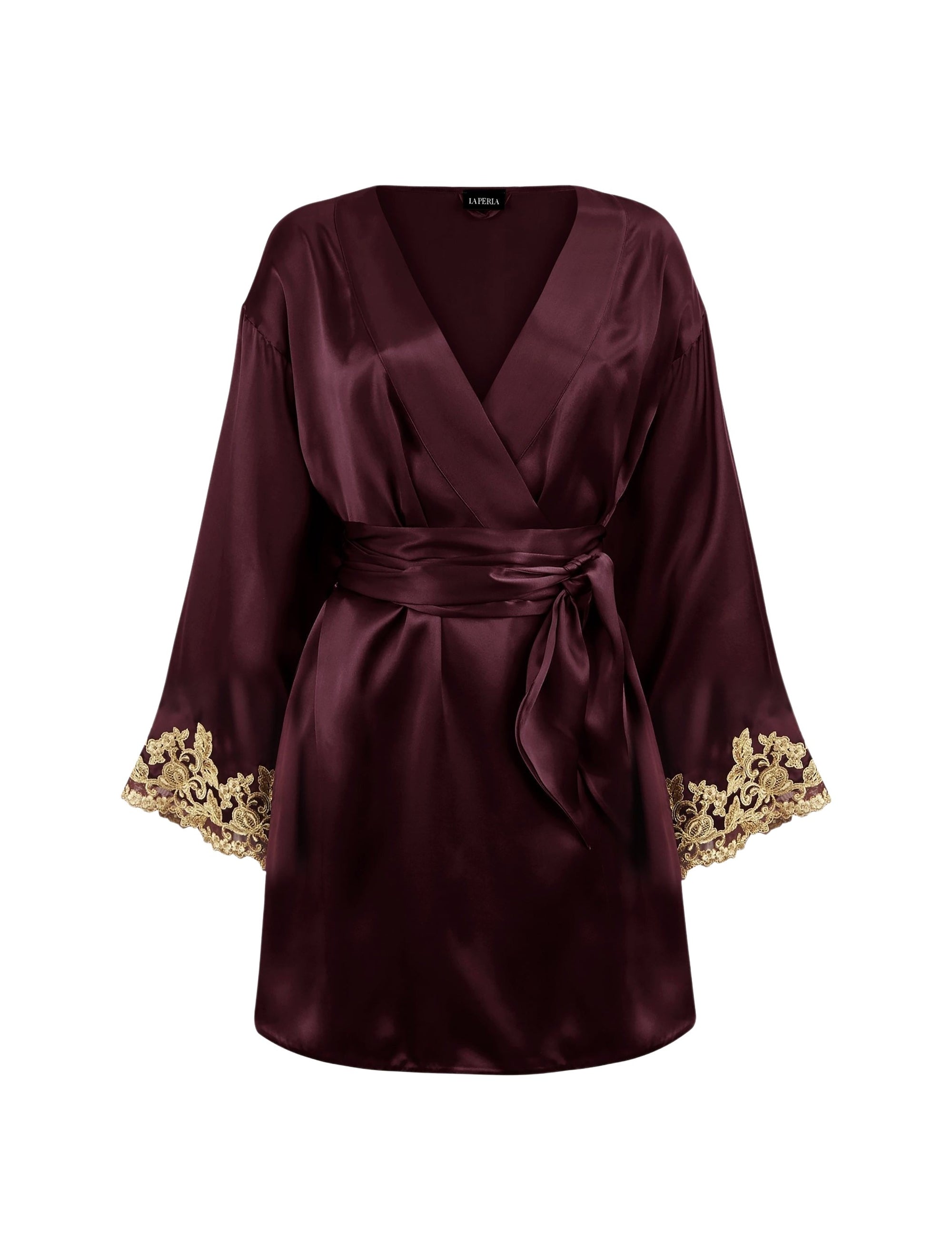 Maison short negligee - Bordeaux & Gold