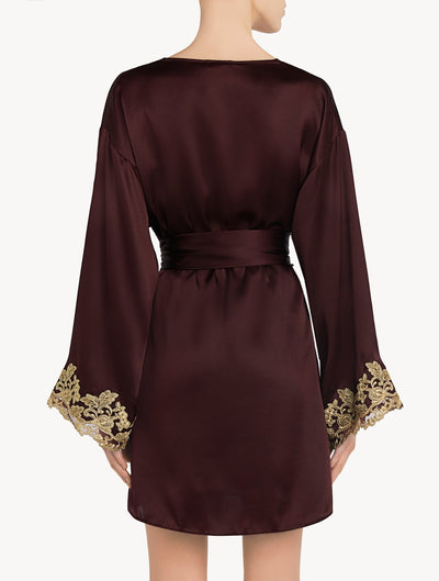 Maison short negligee - Bordeaux & Gold