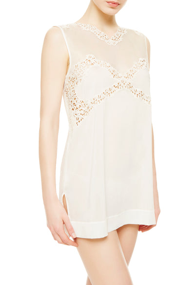 Silk Petit Macrame babydoll - Ecru