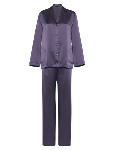 Silk long pyjama - Dusty Violet