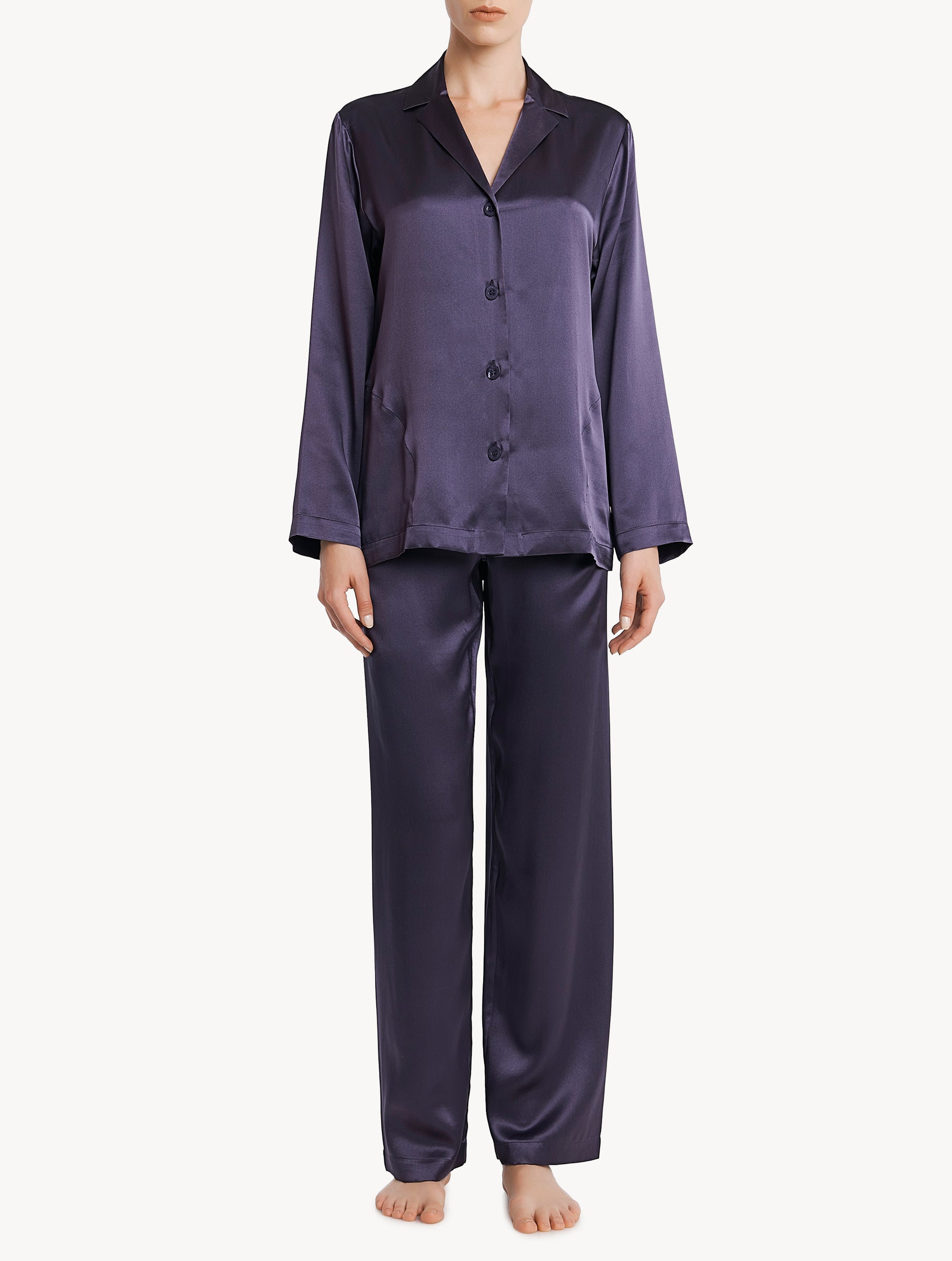 Pyjama long Silk en soie - Dusty Violet