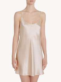 Silk short nightdress - Wild Rose