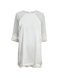 Silk Petit Macrame tunic - Ecru