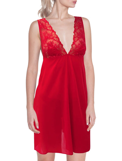 Azalea Silk Babydoll - Fire Red