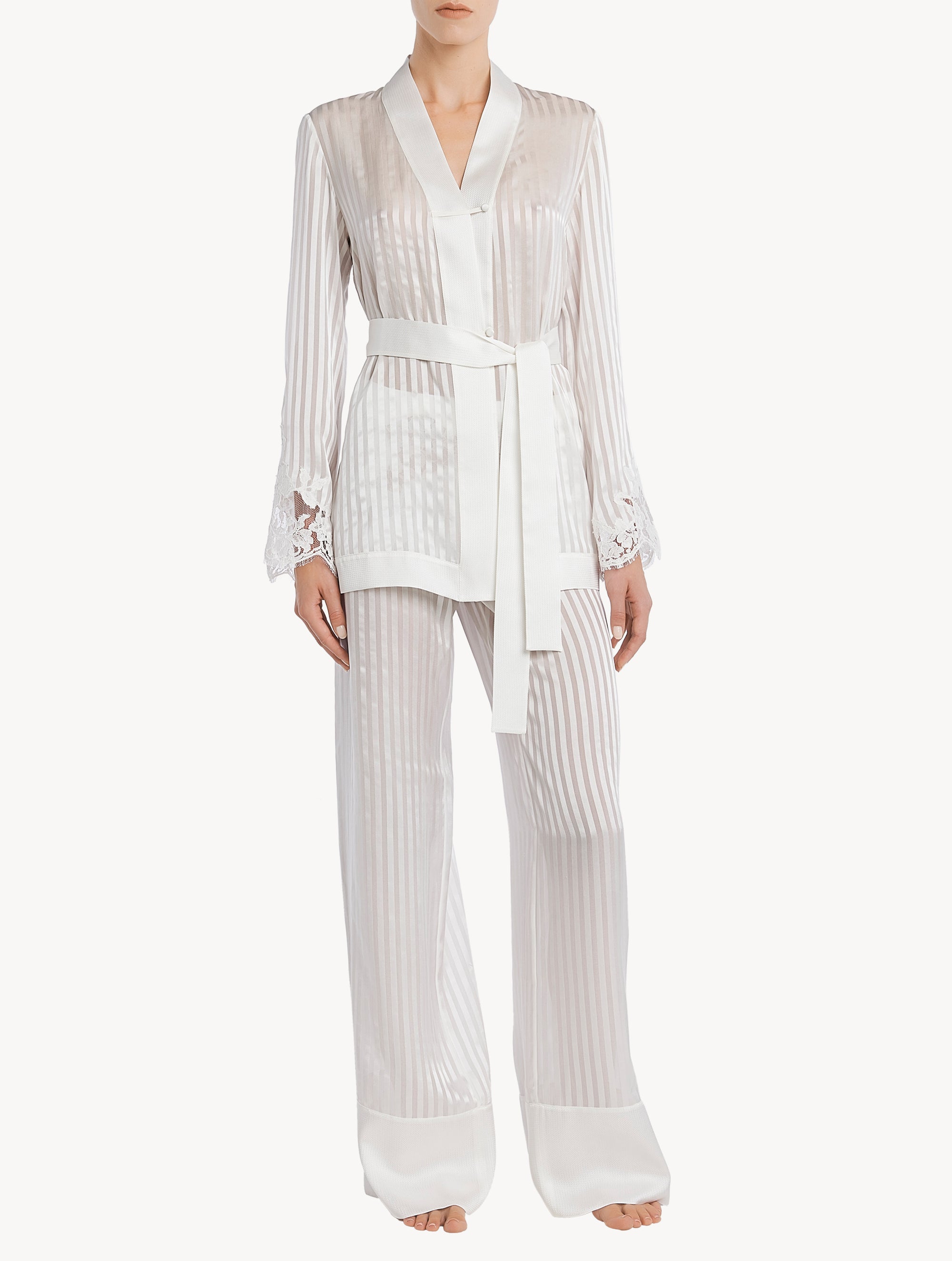 Pyjama Fall In Love en soie - Off White