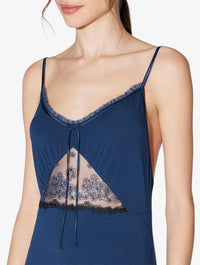 Chemise de nuit longue Outset - Dusty Blue & Black