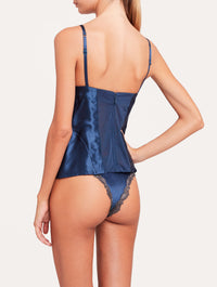 Maison silk corset - Blu & Grigio