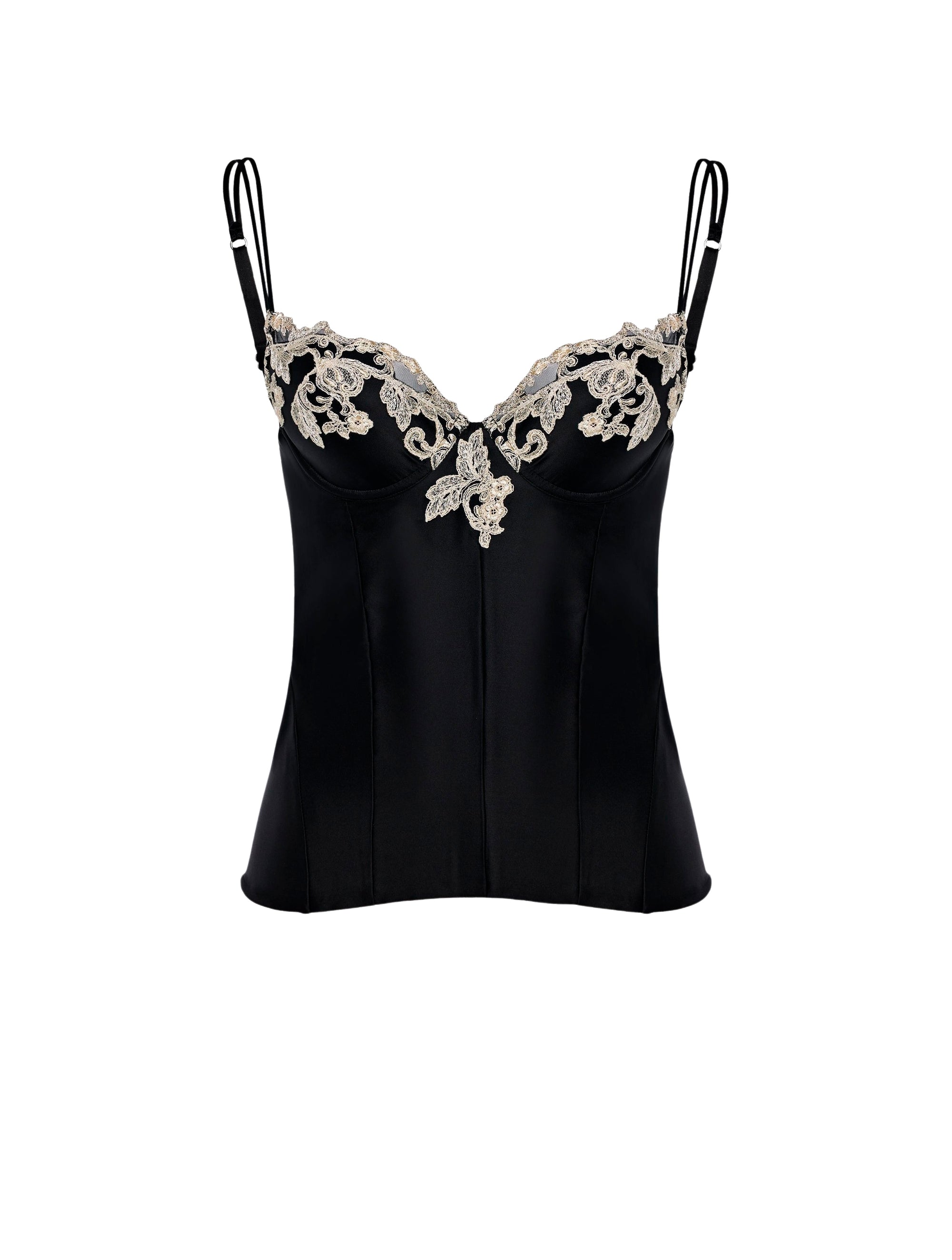 Maison silk corset - Nero & Avorio