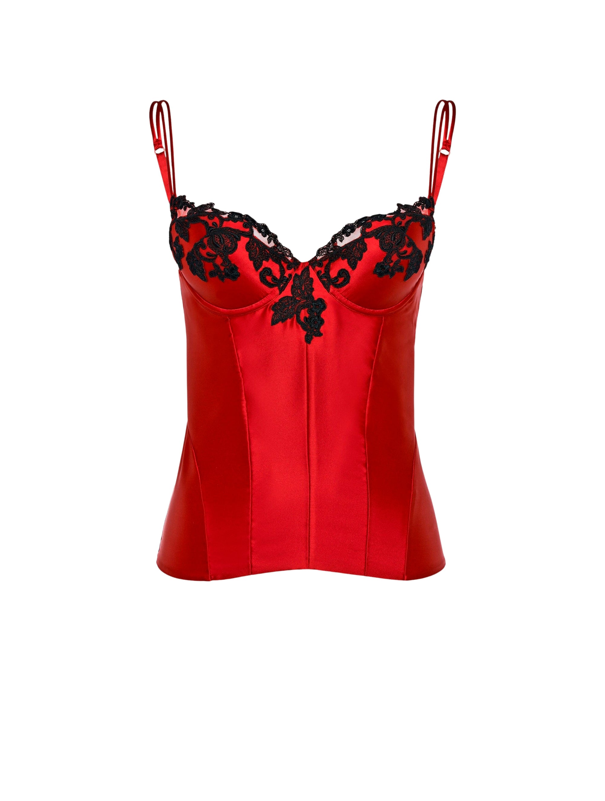 Maison silk corset - Rosso & Nero