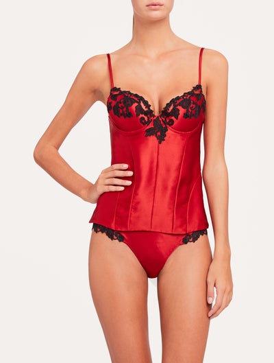 Maison silk corset - Rosso & Nero