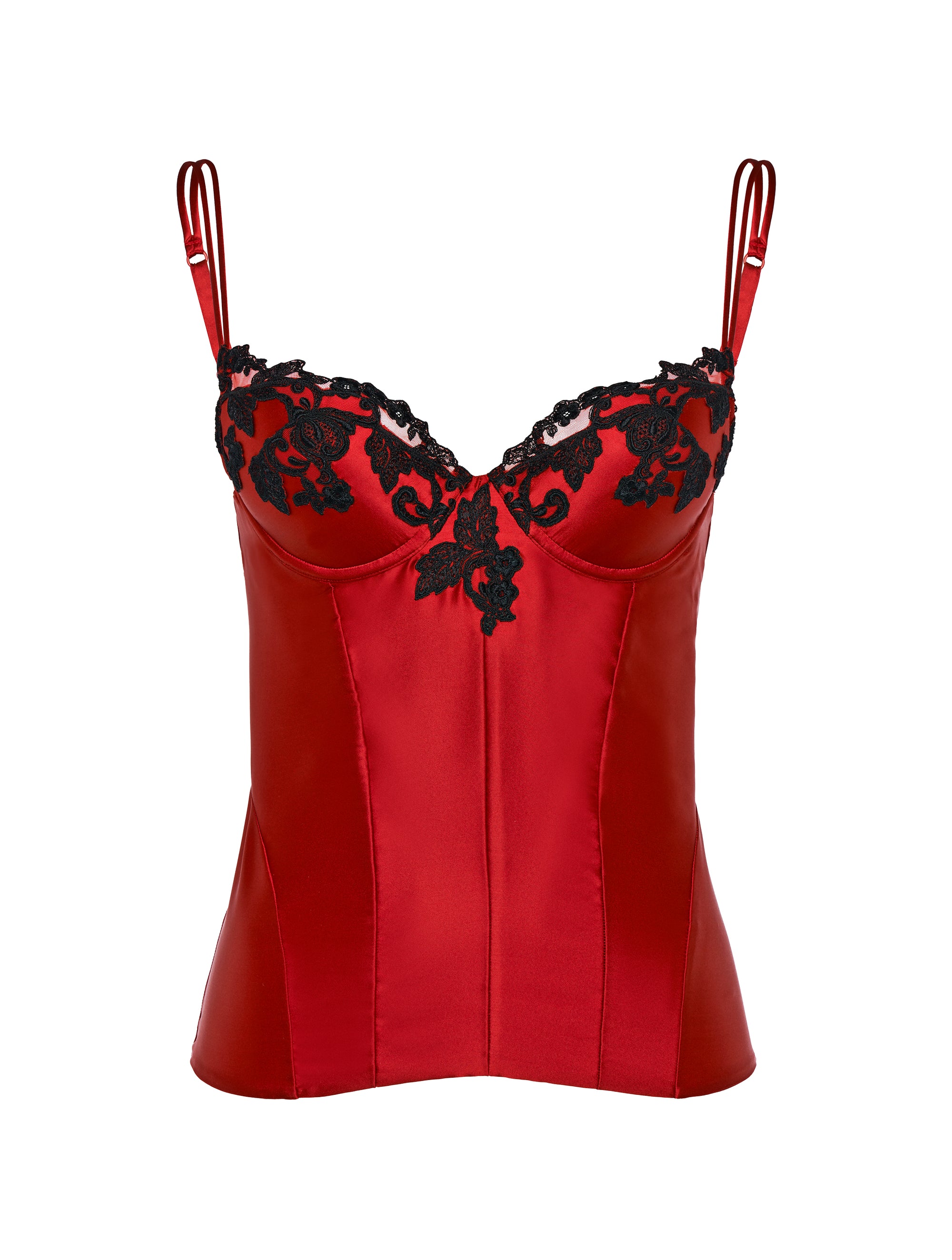 Maison silk corset - Rosso & Nero