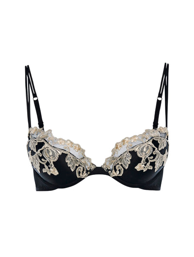 Maison push-up bra in silk - Nero & Avorio