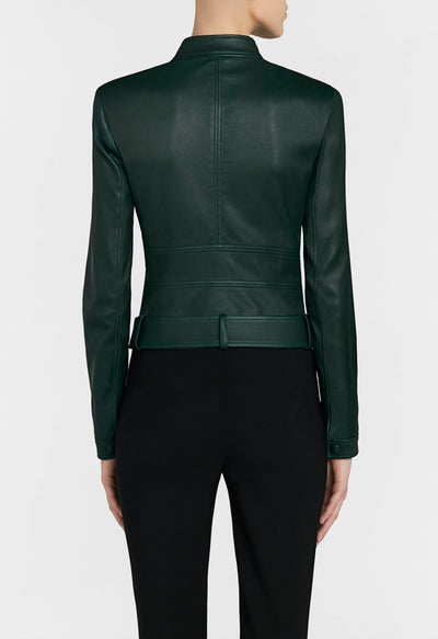 Veste Leather en cuir d'agneau - Dark Green