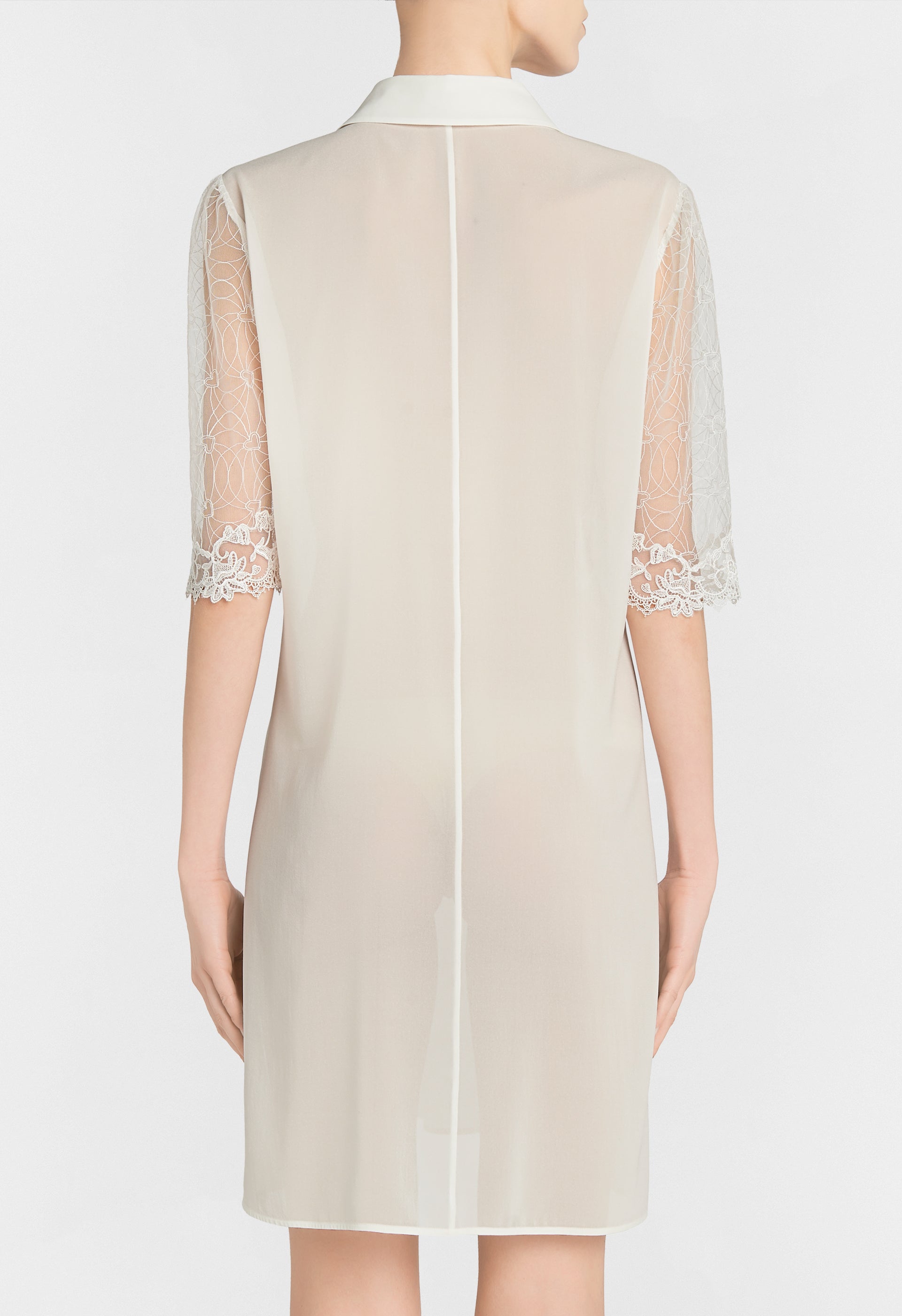 Liaison short nightdress in silk - Off White