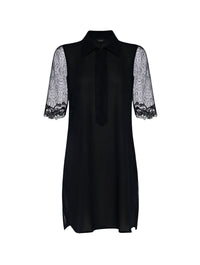 Chemise de nuit courte Liaison en soie - Black