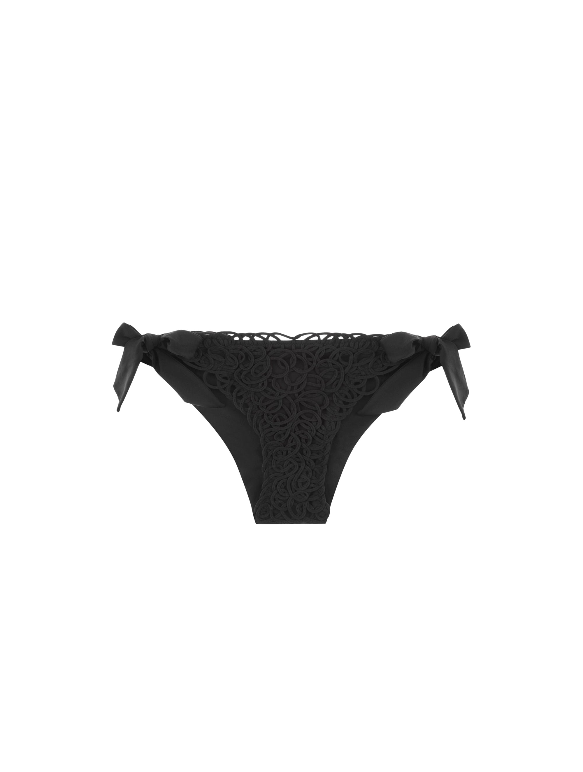 Culotte de bikini à nouer Soutache Sirens - Black & Black