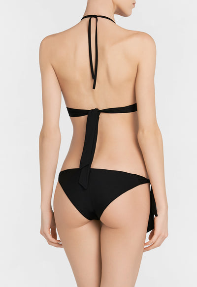 Culotte de bikini à nouer Soutache Sirens - Black & Black