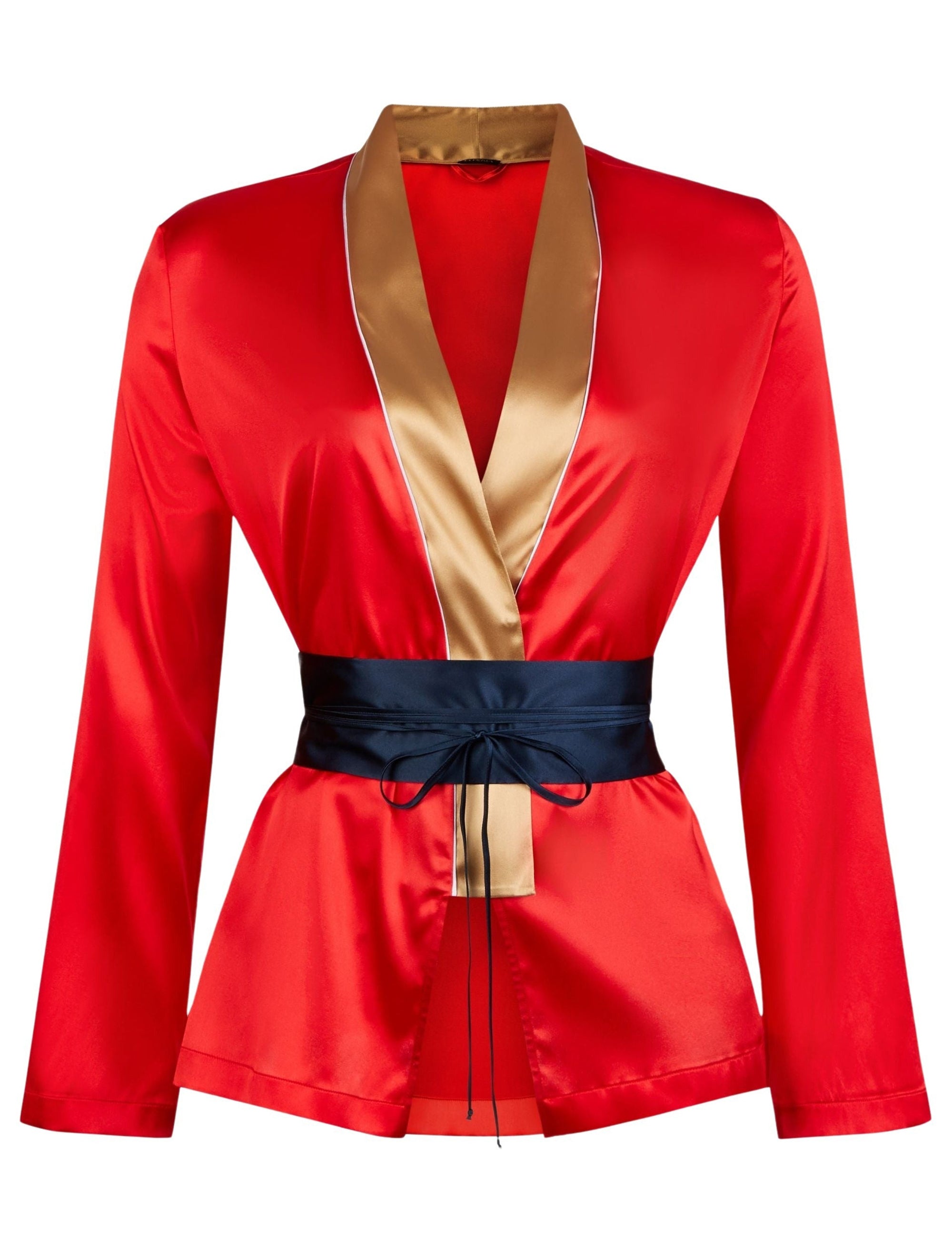 Chemise de pyjama Silk Spectrum en soie - Fire Color Block