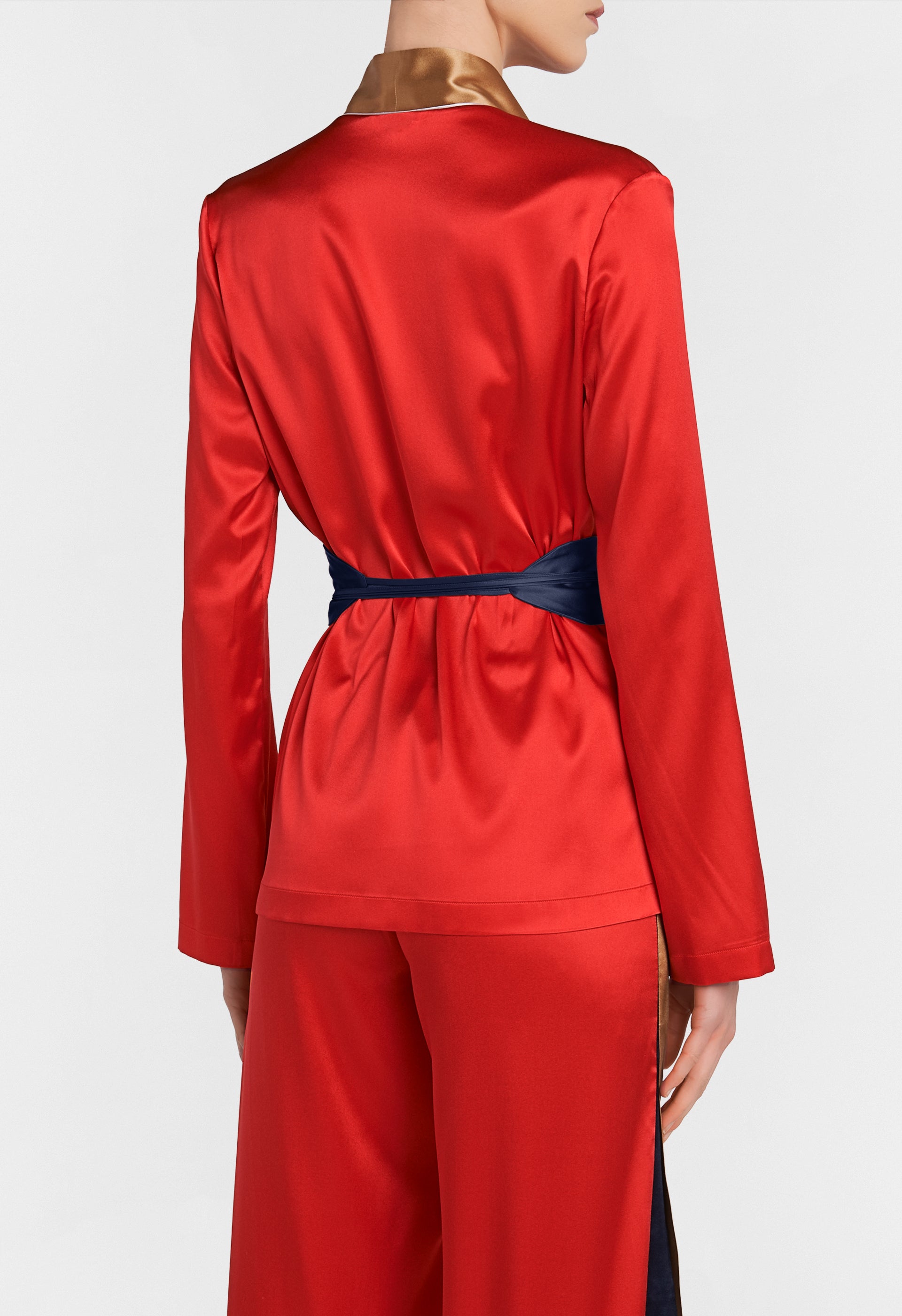 Silk Spectrum pyjama shirt - Fire Color Block