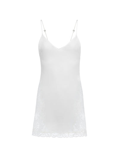 Chemise de nuit Leavers Poem en soie - Off White