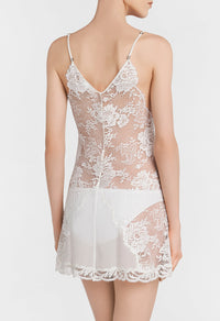 Chemise de nuit Leavers Poem en soie - Off White