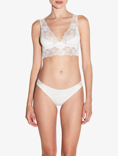 Clea cotton bralette bra - Off White Silver