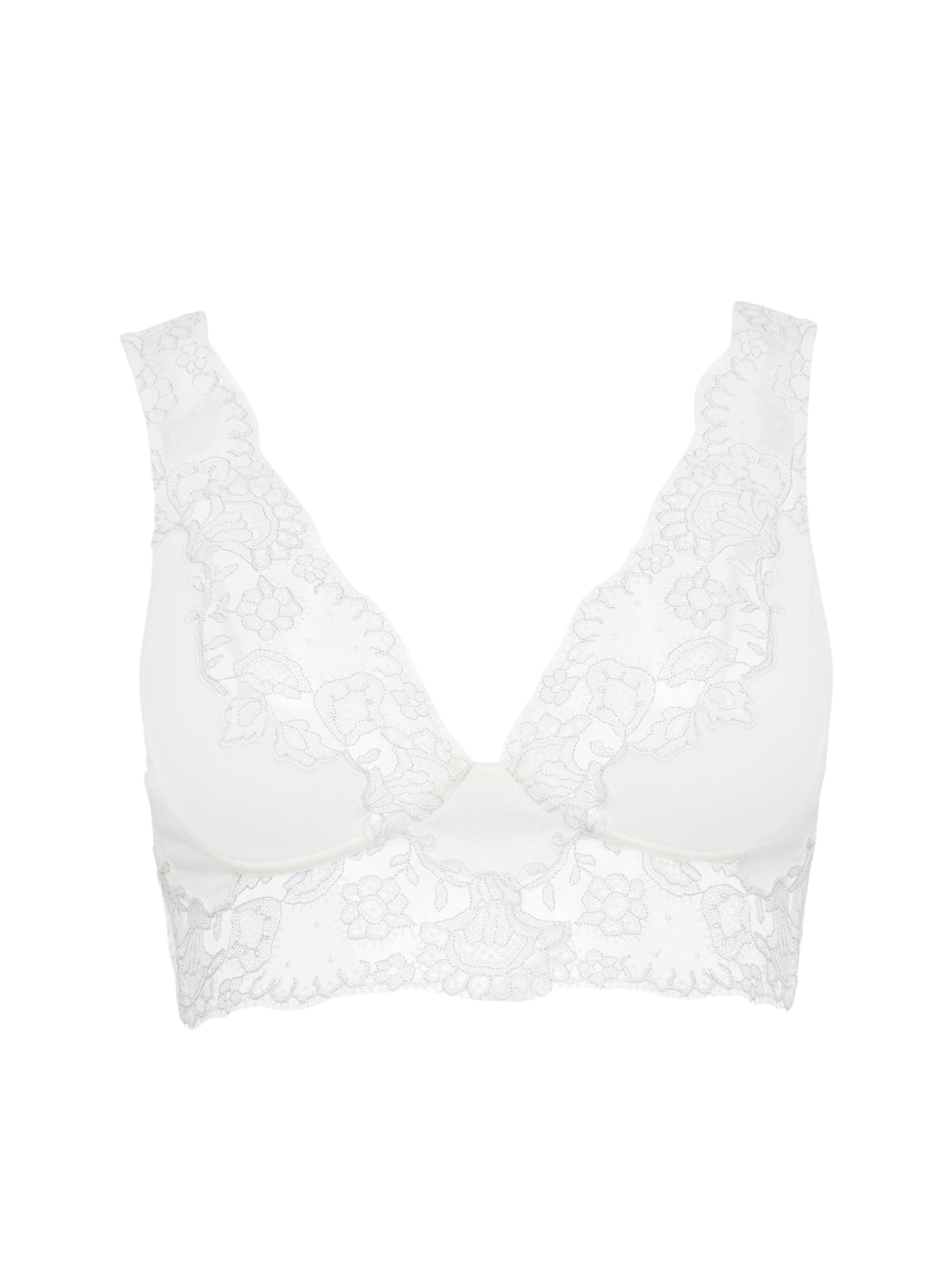 Clea cotton bralette bra - Off White Silver