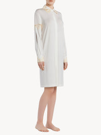 Chemise de nuit courte Brenda - Bicolore Off White