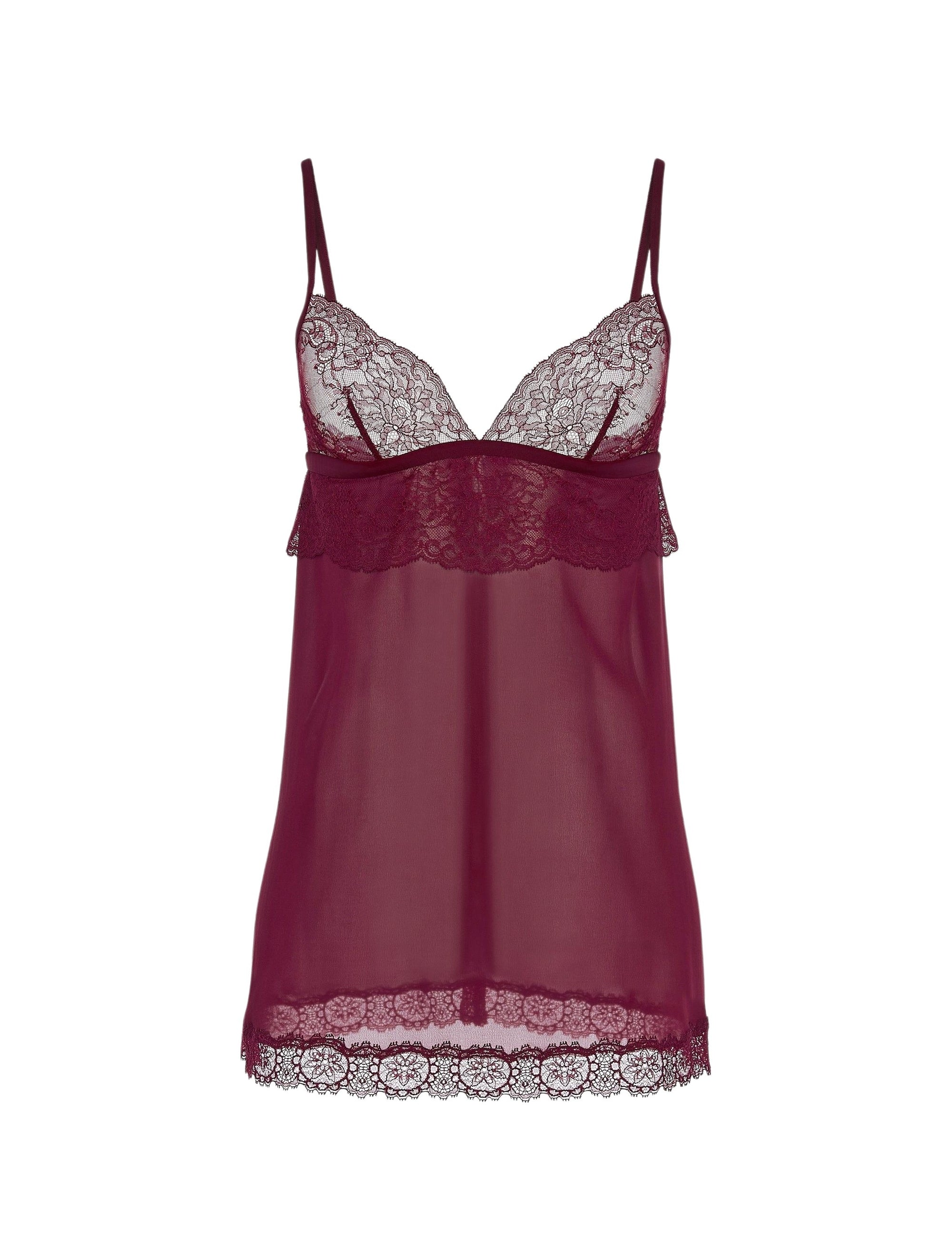 Bianca silk nightie - Cranberry