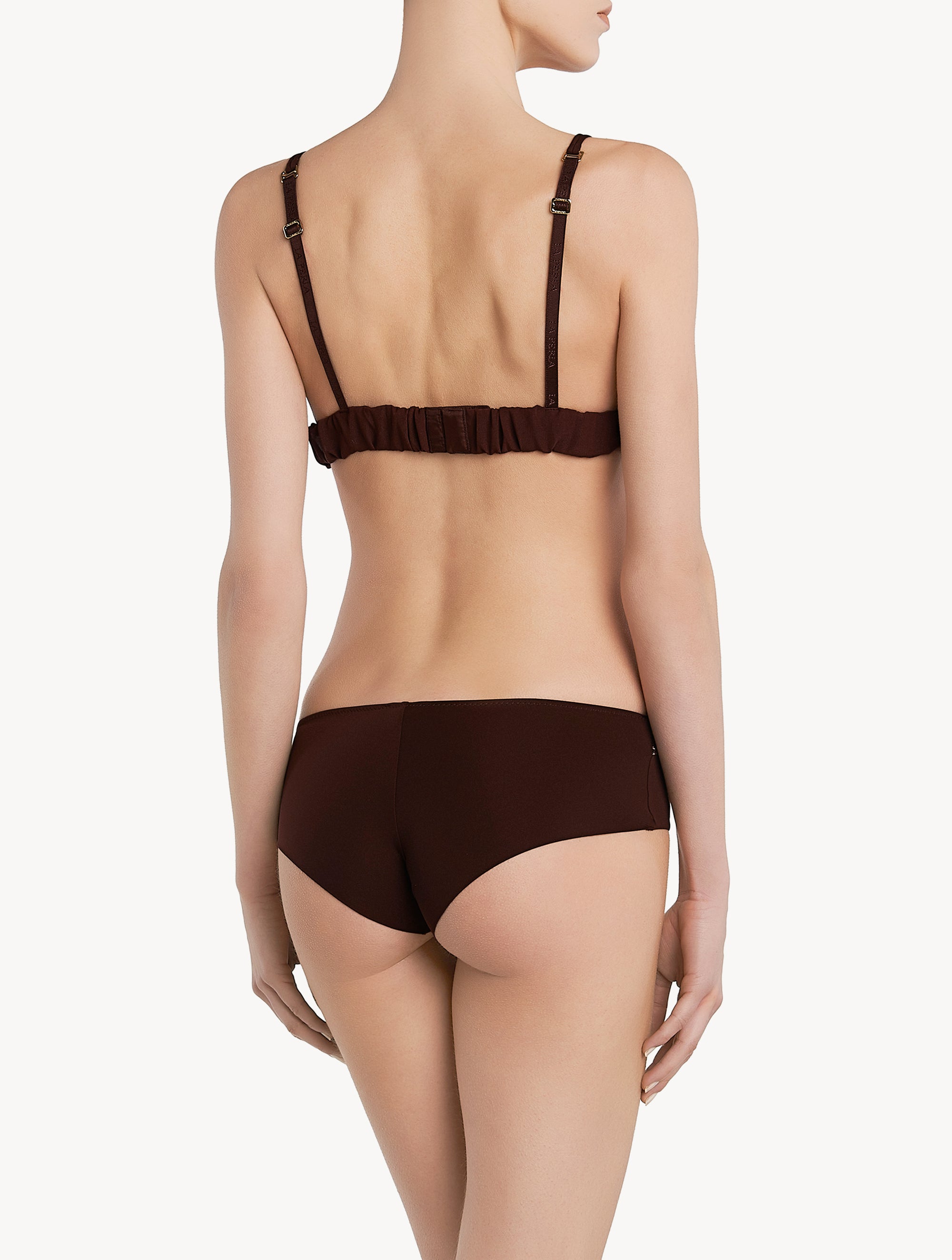 Soutien-gorge triangle Metal Macrame en soie - Coffee & Copper