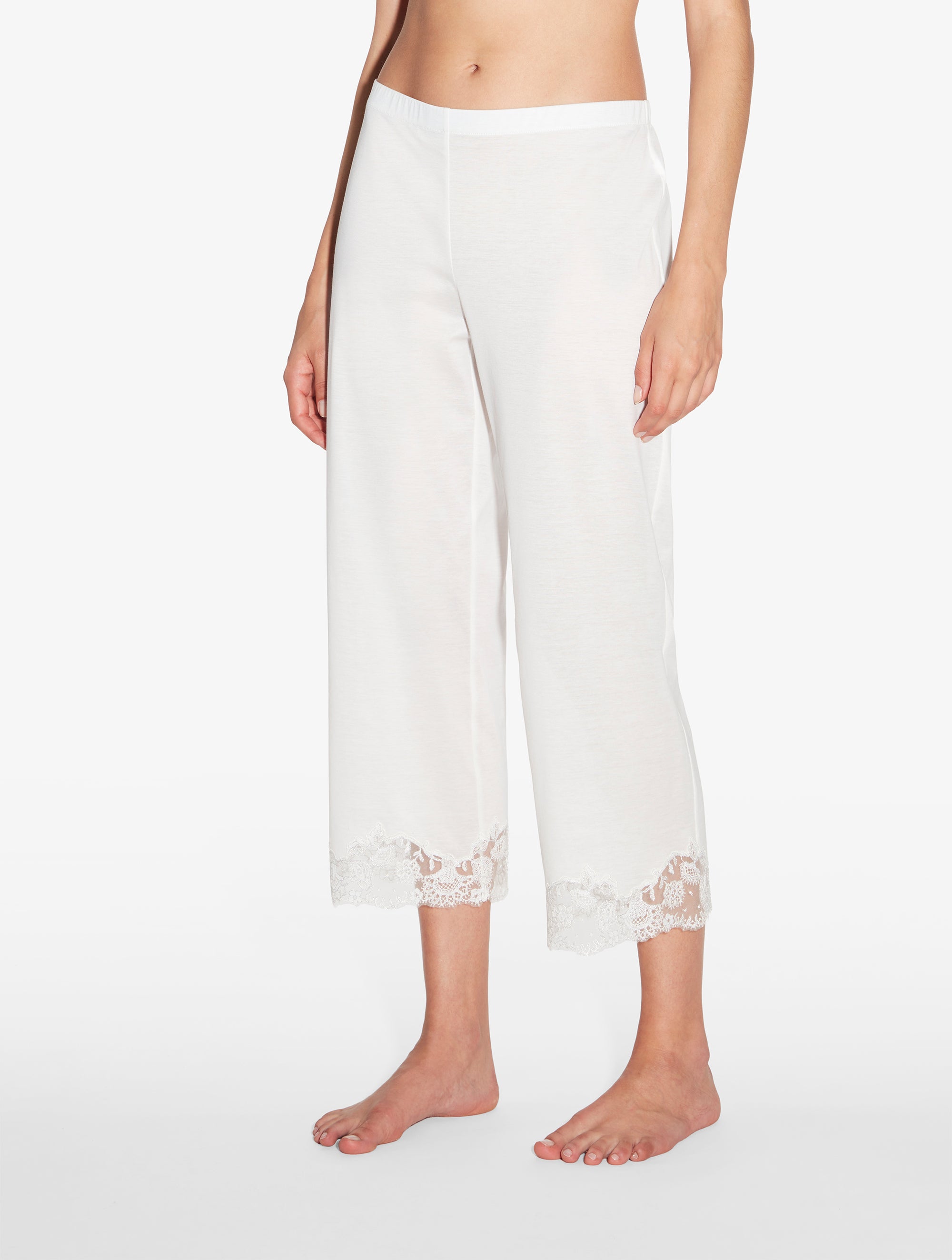 Clea cotton long trousers - Off White Silver