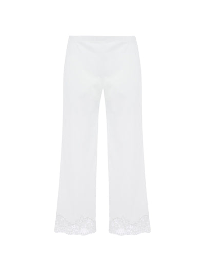 Clea cotton long trousers - Off White Silver