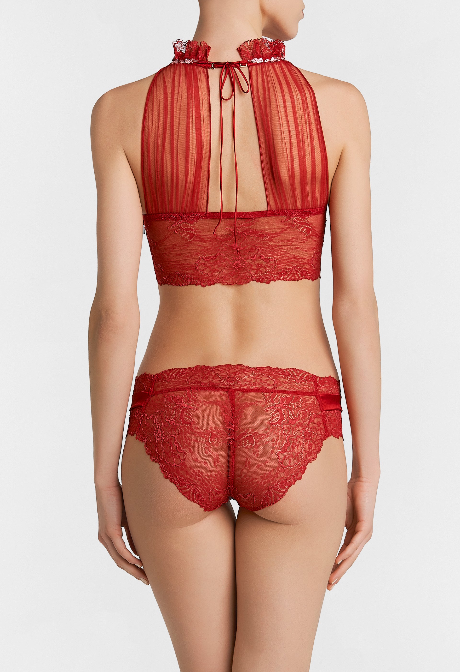 Soutien-gorge Cherry Blossom en soie - Bicolore Red Tango