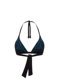 Love Journey triangle bikini top - Black & Blue Dark