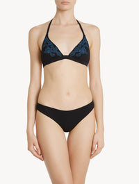 Love Journey triangle bikini top - Black & Blue Dark