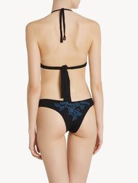 Love Journey triangle bikini top - Black & Blue Dark